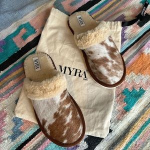 Myra Cowhide Slippers